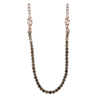 Pre-owned Stephen Webster Pop Superstud Rose Gold-plated Silver And Quartz Beaded Necklace In Red