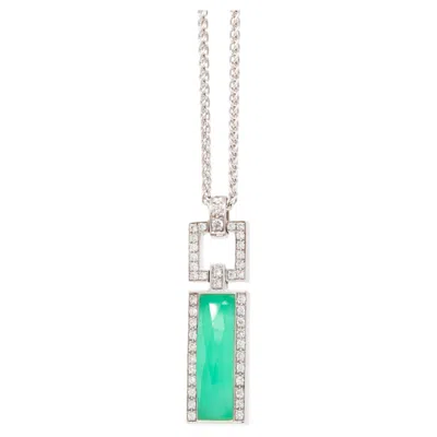 Pre-owned Stephen Webster Quartz And Diamond 18 Carat White Gold Pendant And Chain