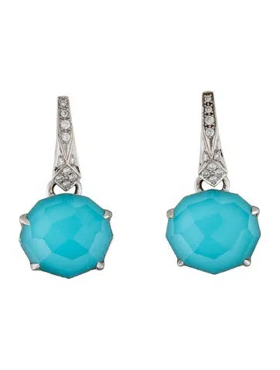Pre-owned Stephen Webster Quartz Doublet & Diamond Drop Earrings In Multicolor