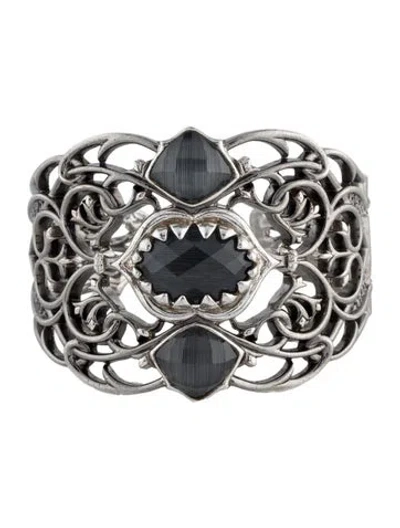 Pre-owned Stephen Webster Quartz Doublet Haze Les Dents De La Mer Cuff, 6.25" In Multi