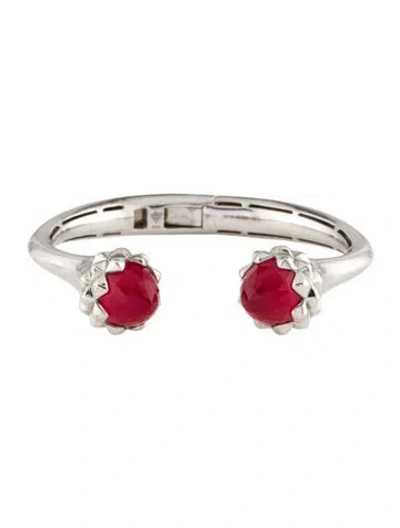 Pre-owned Stephen Webster Quartz Doublet Superstud Hinged Cuff, 6.5" In Red