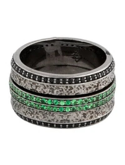 Pre-owned Stephen Webster Sapphire & Tsavorite Eternity Spinner Band In Multicolor