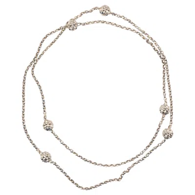 Pre-owned Stephen Webster Sterling Silver Geometric Beaded Station Long Necklace In Multiple