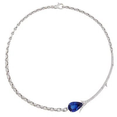 Stephen Webster Thom Embrace Tear Drop Necklace In Blue