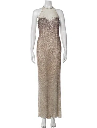 Pre-owned Stephen Yearick Silk Long Dress In Neutral