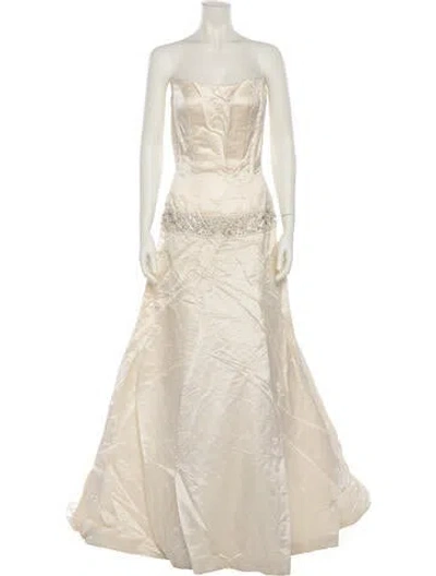 Pre-owned Stephen Yearick Silk Long Dress In Neutral