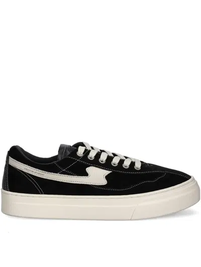 Stepney Workers Club Contrast Suede Sneakers In Black