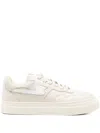 Stepney Workers Club Leather Panelled Sneakers In Neutral