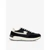 STEPNEY WORKERS CLUB STEPNEY WORKERS CLUB MEN'S BLACK OSIER S STRIKE SUEDE AND SHELL LOW-TOP TRAINERS