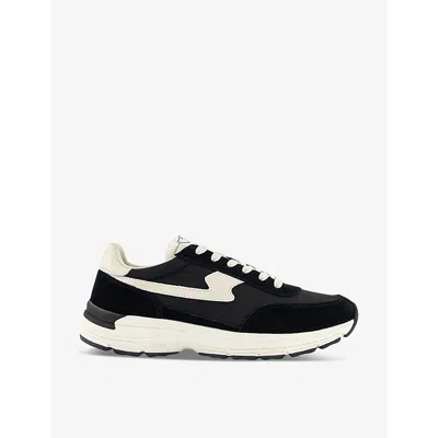 Stepney Workers Club Mens Black Osier S Strike Suede And Shell Low-top Trainers