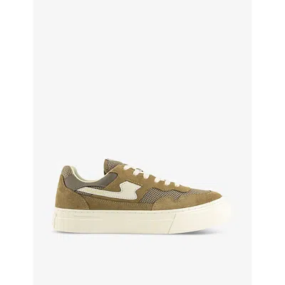 Stepney Workers Club Mens Desert Pearl S Strike Suede And Mesh Low-top Trainers