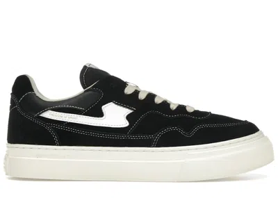 Pre-owned Stepney Workers Club Men's  Pearl Sstrike Suede Sneakers In Black/white In Multi