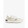 STEPNEY WORKERS CLUB STEPNEY WORKERS CLUB MEN'S WHITE ECRU AMIEL S-STRIKE MESH, SUEDE AND LEATHER LOW-TOP TRAINERS