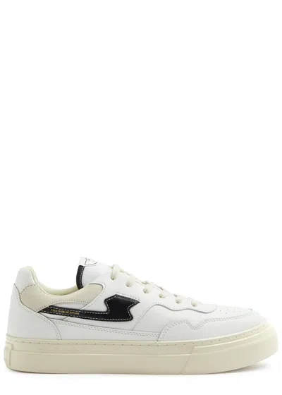 Stepney Workers Club Pearl S-strike Panelled Leather Sneakers In White