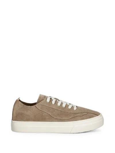 Stepney Workers Club Reverse Suede Panelled Sneakers In Neutral