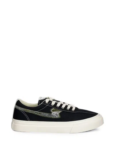 Stepney Workers Club S-strike Embroidered Canvas Sneakers In Black