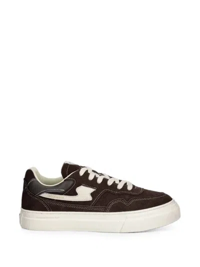 Stepney Workers Club S-strike Suede Panelled Sneakers In Brown