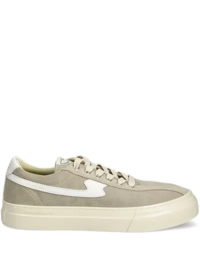 Stepney Workers Club Suede Leather Stripe Sneakers In Gray