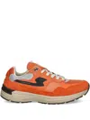 Stepney Workers Club Suede-panelled Running Sneakers In Orange