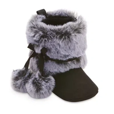 Stepping Stone Babies' Soft Sole Girls Slip-on Shoe In Black