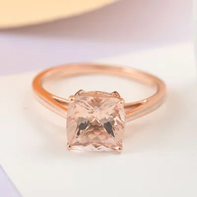 Pre-owned Sterling 1.50.ct Square Cut Morganite Women Eternity Engagement Ring  Silver In Pink
