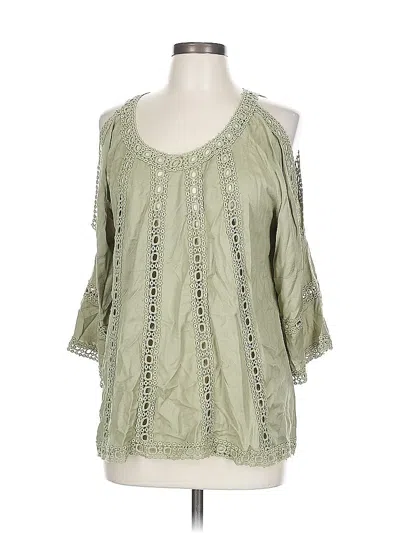 Pre-owned Sterling & Stitch 3/4 Sleeve Blouse In Green
