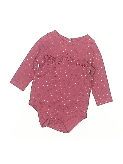 Pre-owned Sterling Baby Babies' Long Sleeve Onesie In Burgundy