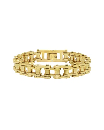 Sterling Forever 14k Cz Bolt Chain Watch Band Bracelet In Gold