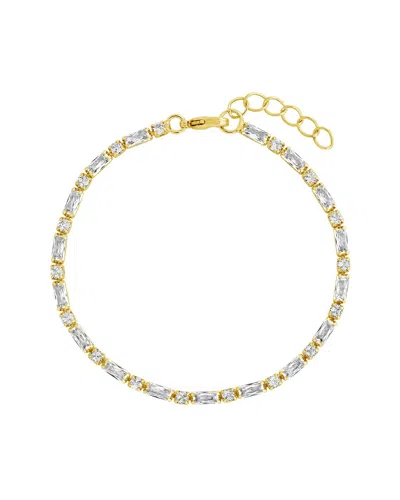 Sterling Forever 14k Cz Georgia Tennis Bracelet In Gold