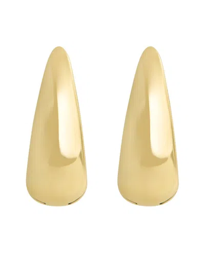 Sterling Forever 14k Cz Lavina Polished Micro Hoop Earrings In Gold