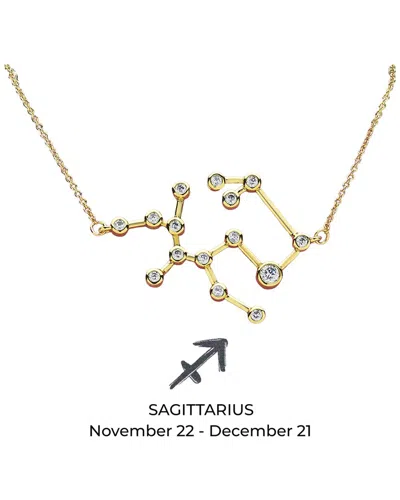 Sterling Forever 14k Cz When Stars Align' Constellation Necklace In Gold