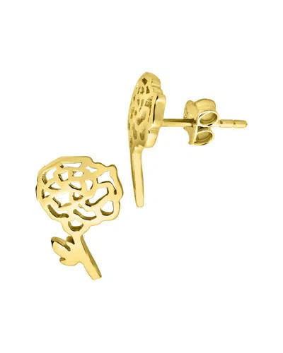 Sterling Forever 14k Gold Birth Flower Stud Earrings