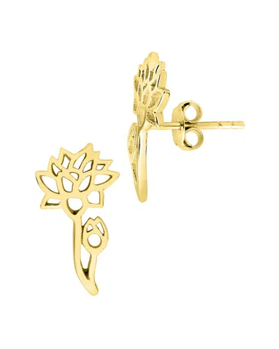 Sterling Forever 14k Gold Birth Flower Stud Earrings In Neutral