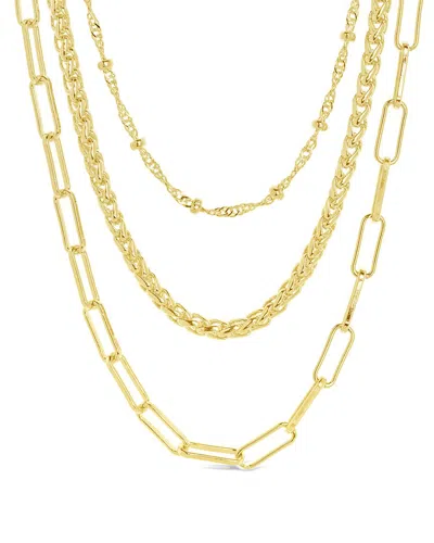 Sterling Forever 14k Gold Parisa Layered Chain Necklace