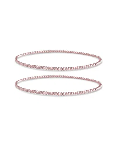 Sterling Forever 14k Gold Plated Beaded Stretch Bracelet Set In Neutral