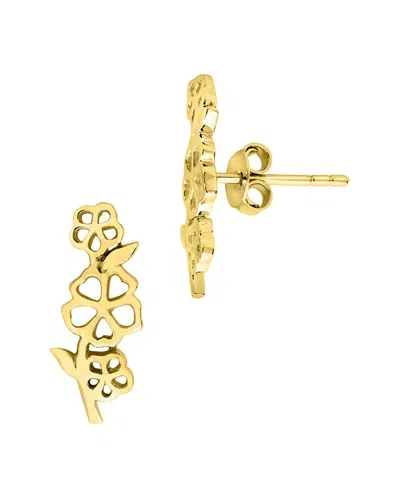 Sterling Forever 14k Gold Plated Birth Flower Stud Earrings