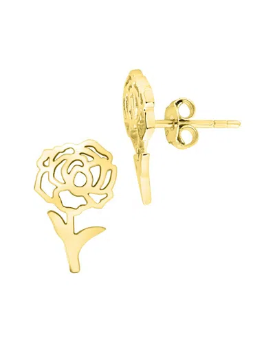 Sterling Forever 14k Gold Plated Birth Flower Stud Earrings