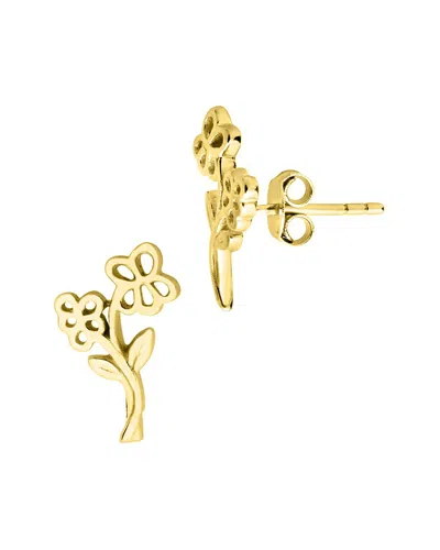 Sterling Forever 14k Gold Plated Birth Flower Stud Earrings