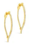 Sterling Forever 14k Gold Plated Brass Cz Inside Out Teardrop Drop Earrings In Gold