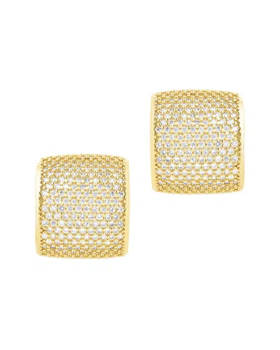 Sterling Forever 14k Gold Plated Cz Versa Statement Hoop Earrings