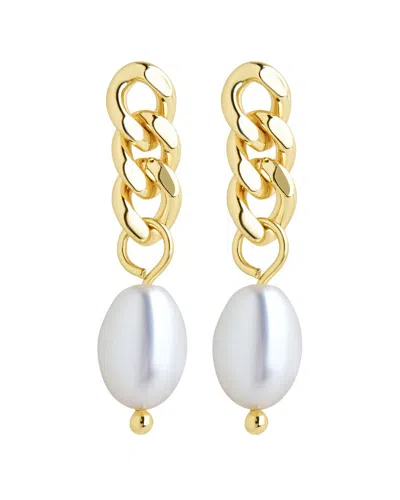 Sterling Forever 14k Gold Plated Hana Chain Drop Earrings In Green