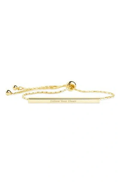 Sterling Forever 14k Gold Plated Inspirational Bar Slider Bracelet