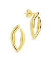 Sterling Forever Sharee Contoured Stud Earrings In Gold
