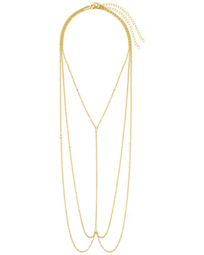 Sterling Forever 14k Gold Plated Sloan Layered Body Chain In Gray