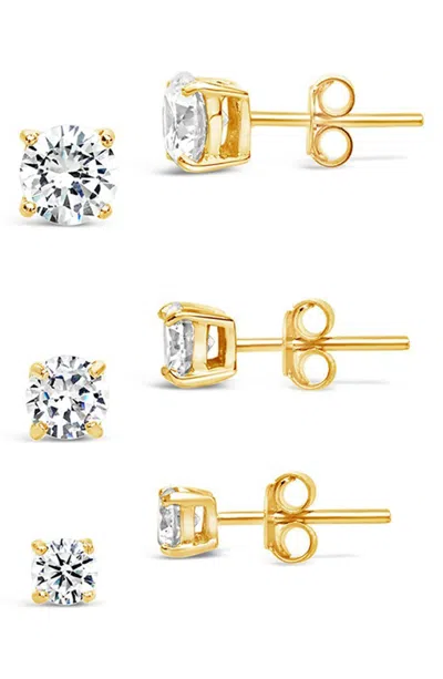 Sterling Forever 14k Gold Plated Sterling Silver Cz Stud Earrings