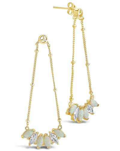 Sterling Forever 14k Gold Vermeil Opal Marquise Dangle Earrings In White