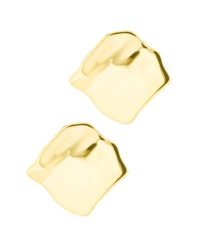Sterling Forever 14k Gold Vivien Molten Square Statement Stud Earrings In Neutral