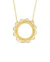 Sterling Forever 14k Over Silk Lace Circle Pendant Necklace