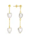 Sterling Forever 14k Over Silver 10mm Faux Pearl Heart Drop Earrings