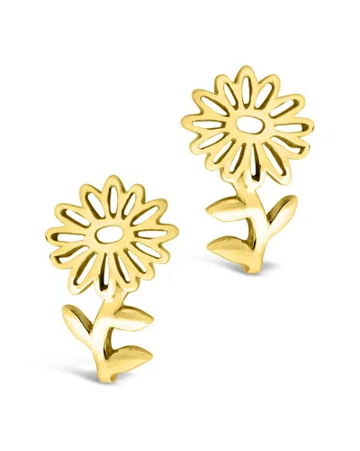 Sterling Forever 14k Over Silver Birth Flower April Daisy Studs